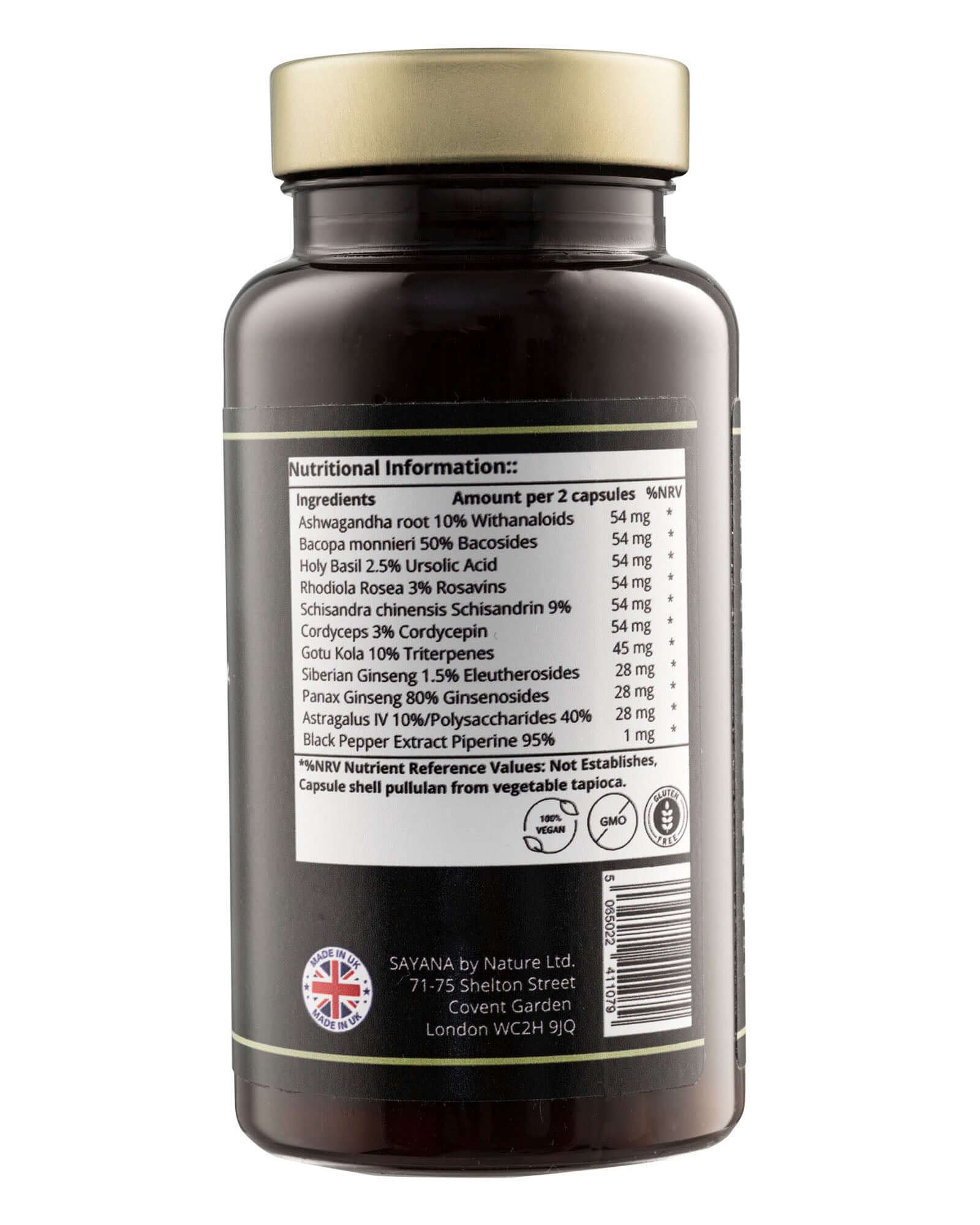 Sayana by Nature Adaptogen Max supplement  powerful herbal blend for stress resilience, energy and mental claity.