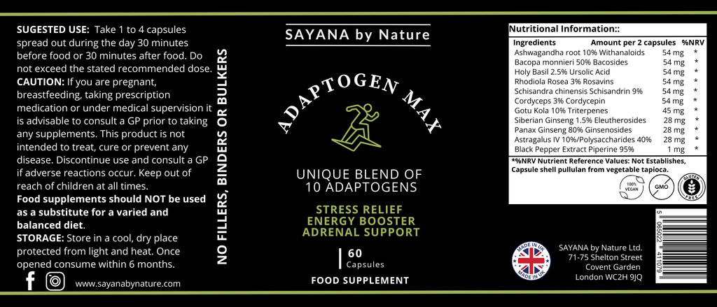 Adaptogen Max - Powerful Adaptogen Blend for Stress Relief & Energy Boost