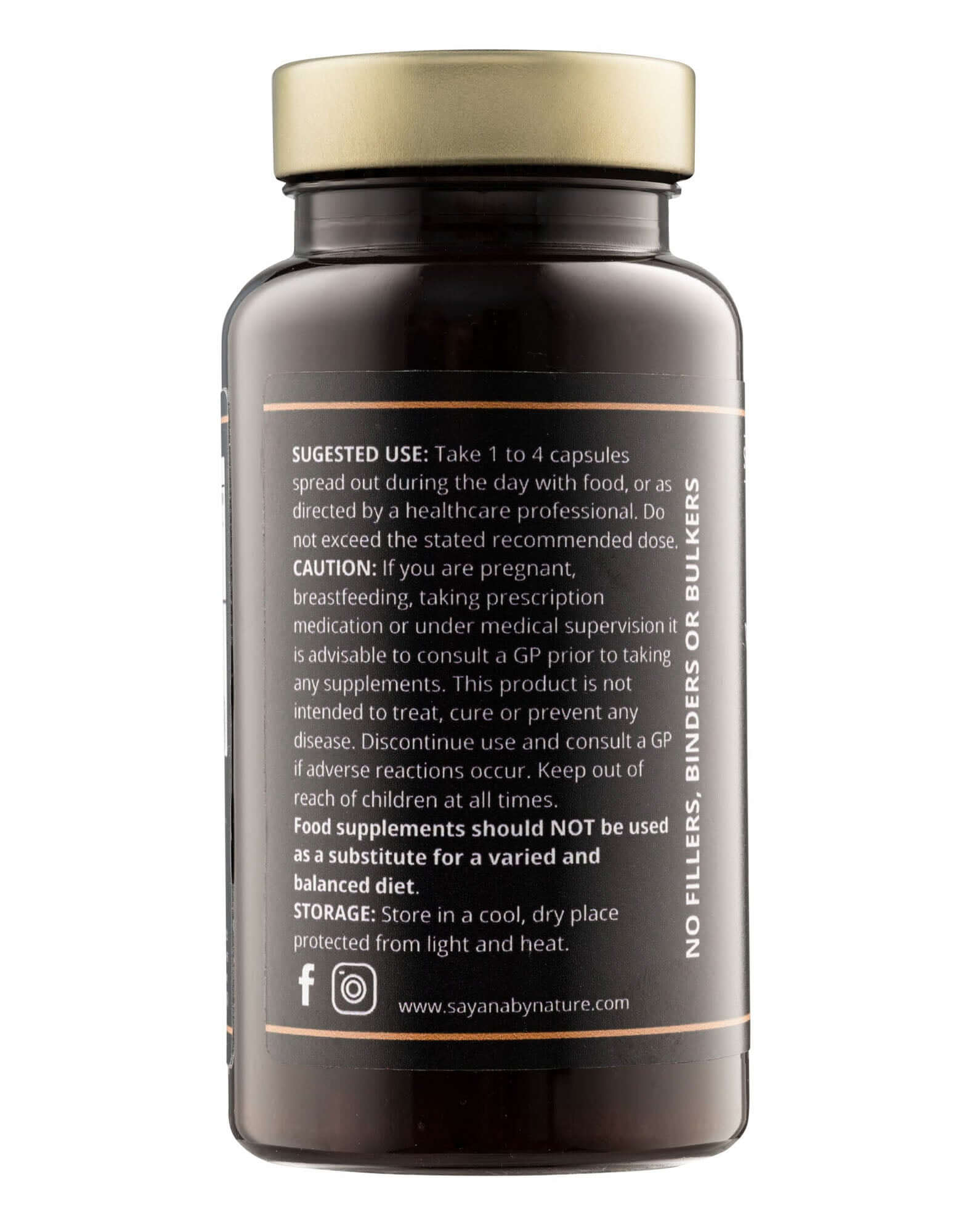 Sayana by Nature Ashwagandha High Strength supplement bottle - organic adaptogen for stress relief and energy support