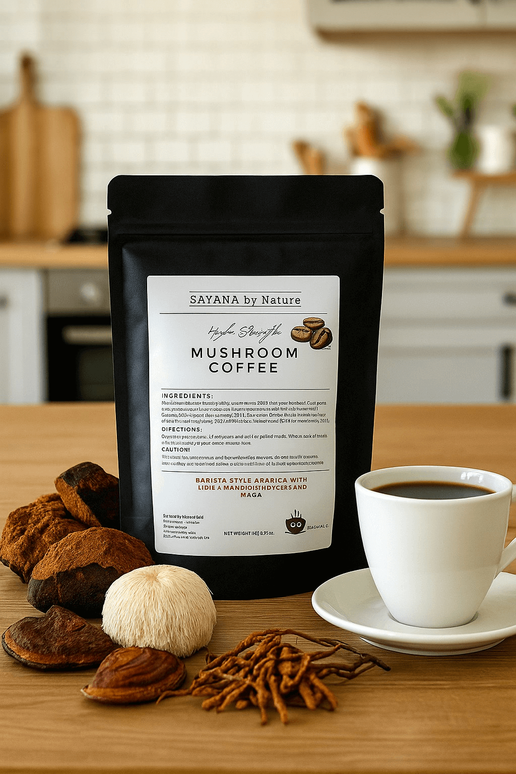 Sayana by Nature Mushroom Coffee - premium belnd with adaptogenic mushrooms for energy and focus